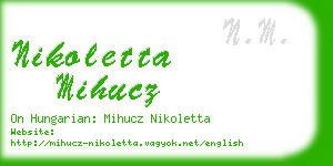 nikoletta mihucz business card